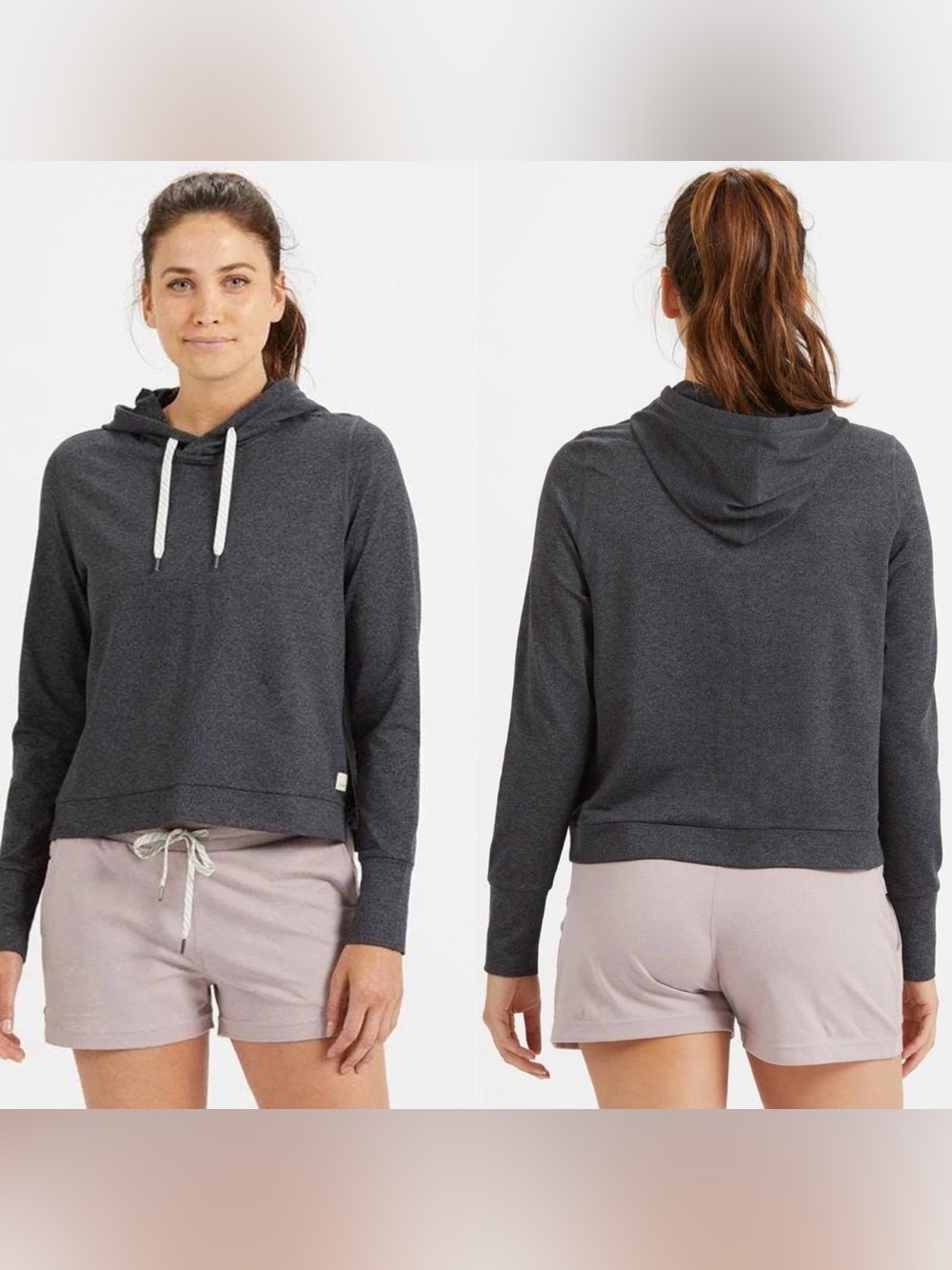 Vuori Halo Essential Women's Dark Gray Pullover‎ Hoodie Lightweight Sweatshirt M